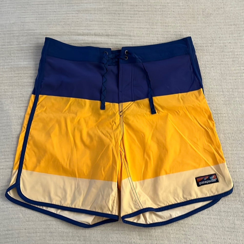 Patagonia Mens Striped Boardshorts Swim Trunks Sz 32
